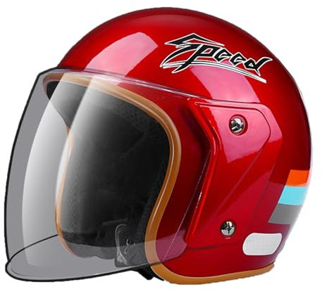 retrò Casco Scodella Portatile Mezzi Caschi Jet, Mezzo Casco da Motociclista Vintage Caschi Caschi Casco A Scodella Scooter Motorino ECE Omologato Mezzo Elmetto da Moto retrò