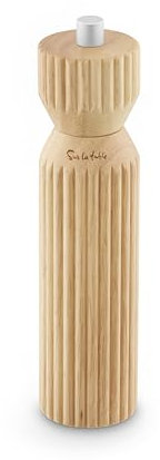 Sur La Table Manual Large Salt and Pepper Mill with Twist to Grind Mechanism, Easy to Clean, Made from Hevea Wood with FSC Certified Materials, Colour Me Happy, Natural Wood