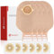 DERAYMI 30 bolsas de ostomía de dos piezas con cierre de velcro, superficie plana, chasis hidrocoloide, bolsas de colostomía, accesorios para estoma para adultos (20 bolsas + 10 barreras)