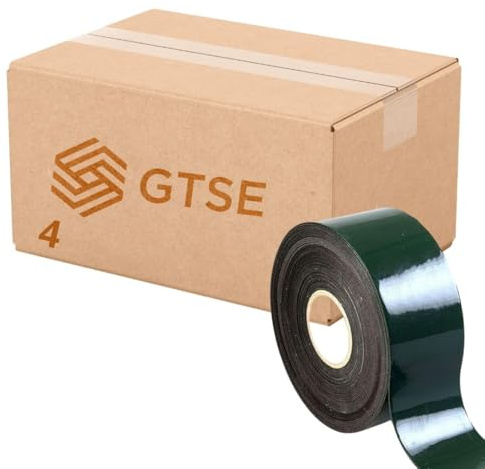 GTSE Car Number Plate Tape, 50mm x 10m, 4 Rolls – Double-Sided Foam Tape for License Plates, Trim, and Badges – Weatherproof and Durable - No Drilling Required