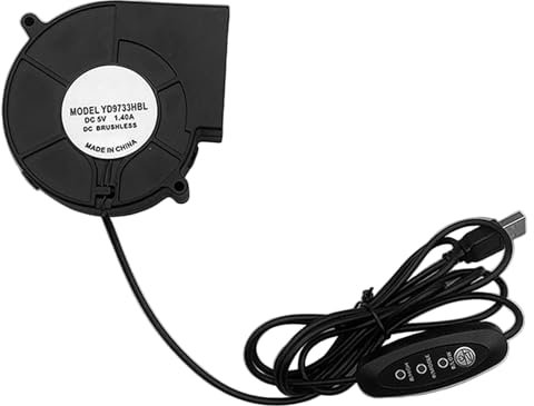 Fazvncv Ventilador USB de bajo consumo de 5 V para parrilla de barbacoa e impresora 3D, refrigeración de 3600 rpm, rodamiento de bolas, disipación eficiente del calor