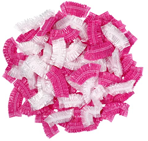Homoyoyo Einweg Dusch Ohrschutz Ohr Duschhauben 200 Stück Transparent Rosa Elastisch Für Frauen Und Zum Haarefärben Und Zuhause