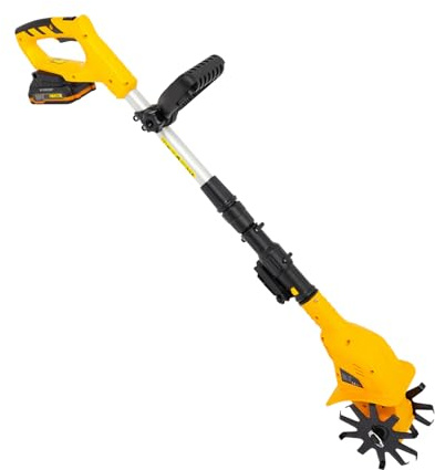 BAOCHADA Handgeführt Gartenfräse, Mini-Bodenhacke Bodenkrümler mit Li-on-Batterie und 2000mAh Li-Ion-Akk, 250r/min,25 cm Arbeitstiefe Bodenhacke für klein Beet & Garten