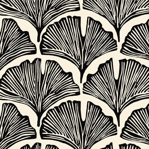 LZH-LP Selbstklebende Tapete Boho Zebrablatt-Tapete, 44x600CM schwarz-weißes Feder-Palmen-Muster abnehmbare Dekofolie für Wandtattoos