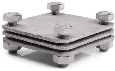 HausHeld® Kreuzverbinder feuerverzinkter Stahl 65x65 mm – 4x M8x25 Schrauben – für Banderder & Erdungsband bis 30 mm | Erdungsverbinder, Blitzschutz, Potentialausgleichsschiene DIN EN 62561/62305