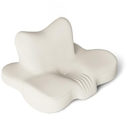 JUXDZISHW Blanca,Almohada Cervical para Dormir, acostarse y inclinarse, Almohadas ergonómicas para aliviar el Dolor de Cuello y Hombros, Almohada para Dormir en el estómago y la Espalda Lateral