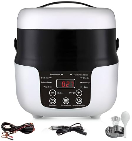 Mini Cuiseur À Riz Électrique, Cuiseur À Riz Portable 12V/24v pour Voiture, Cuiseur Vapeur Multifonctionnel, Utilisation en Voiture Et À la Maison