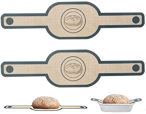 PLUSHCEWT 2 Stück Silikon Backmatte Brot, Wiederverwendbare Brotbackmatte, Ofen-Silikonbackmatte, Antihaft-Dauerbackmatte für Brottopf, Teig und Backofen