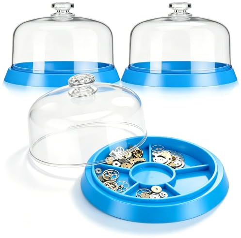 JOINPAYA Watch Movement Dust Cover 3 Pack Moistureproof Anti-dust Tray 6 Slots Watchmaking Tools for Organize Small Parts Fittings Screw Component, Crafts, Jewelry and Watch Fittings