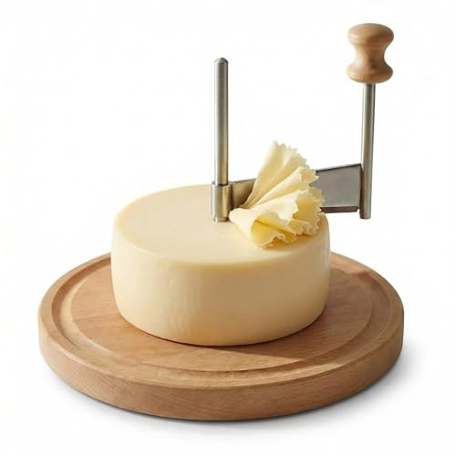 Cheese Curler Wheel for i.a. Tête de Moine and Chocolate Swiss Style Girolle, Stainless Steel Cheese Shaver with Sharp Blade & Wood Base, Suitable for Home Use, Restaurants, Dessert Shops