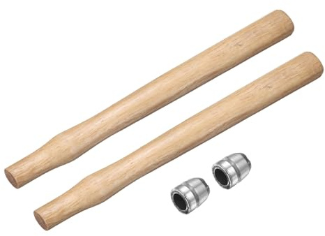 sourcing map 2pcs Wood Sledge Hammer Handle 15.2 Hammer Wooden Replacement Handles with Round Wedges for 4lb Round Octagonal Head Decking Framing Carpentry Construction DIY Sledge Axe Tools