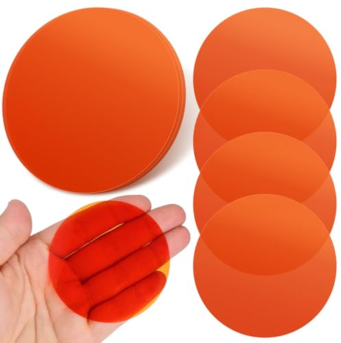 DIYEAH Filtri in Gel per Illuminazione da Palcoscenico, 20 Pezzi, Colore Caldo Ambra, Fogli di Correzione da 74 Cm, Dischi Rotondi per Faretti, Strobo, Filtri Colorati per Illuminazione da Dj per