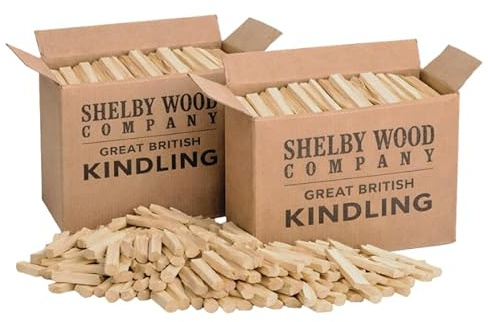 25L Kiln Dried Kindling Wood Sticks – Ready to Burn Fire Starter for Log Burners, Wood Burning Stoves, Open Fires, Fire Pits, Pizza Ovens & BBQ – Easy Lighting Natural Firewood (2 Boxes)
