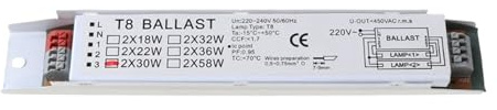 MAMA'S PEARL T8 18/30/58W Ballast elettronico Compatto con Tubo di accensione istantanea, luci da scrivania Fluorescenti for Forniture for Ufficio Domestico Zavorre(2x58W)