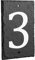 Number 3-14.5 x 9cm Natural Solid Slate House Number Plaque (0-9) Indoor & Outdoor Rustic Door Numbers Sign Including Fixings & Caps - by Nicola Spring