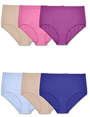 Fruit of the Loom underkläder för kvinnor Beyond mjuka trosor (normal & Plus, plusstorlek bomullsblandning-6-pack, 9