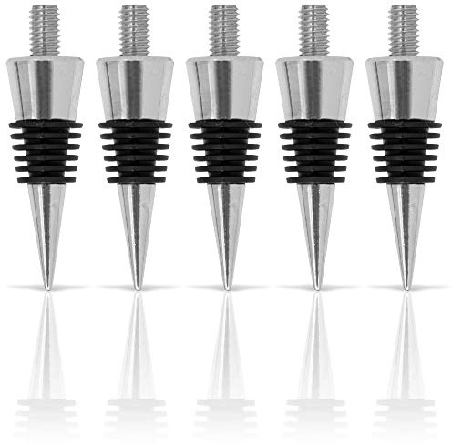Savannah Classic Chrome Style Bottle Stopper with 3/8 x 16 tpi Threaded Post For Attaching Hand Made or Lathe Turned Handles … (5 Chrome Stoppers)