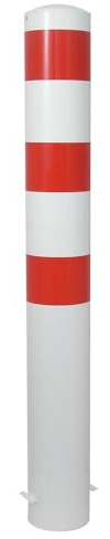 Schake Stahlrohrpoller OE Ø 193 mm weiß | rot - 1,50 m - Pfosten ortsfest - zum Einbetonieren