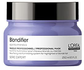 L'Oréal Professionnel | Nährende Haarmaske für blonde und blondierte Haare, Açaibeeren-Extrakt, Serie Expert, Blondifier Maske, 250 ml
