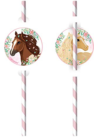 Amscan 9909880 - Pajitas de papel, 8 unidades, decoración de mesa, bebidas, cumpleaños infantiles, carnaval, fiesta temática