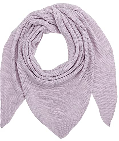 Ever Bloom Damen Schal, Strick Dreieck Schale, Weiches Dreieckstuch, Leichter Strickschal, Halstuch für Frauen und Mädchen Lang, Einfarbig 195 * 80 cm, Schal Farben:Hell Lila