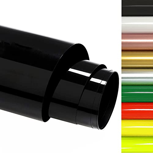 FOSER Pellicola di trasferimento di calore tessile per plotter 30 cm x 3 m, in vinile a trasferimento di calore per magliette, tessuti (nero)
