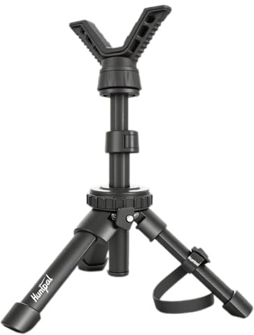 HUNTPAL Rfie Rest Bench Stand Shooting Stick Tripod Gun Rest for Range Table Shooting Target Practice, Portable Adjustable Height Compact Aluminum Construction Shooting Support