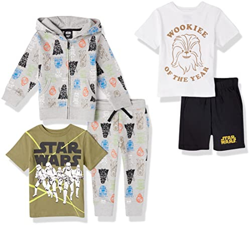 Amazon Essentials Disney | Marvel | Star Wars Completi Bambini e Ragazzi, Pacco da 5, Star Wars Wookiee, 3 Anni