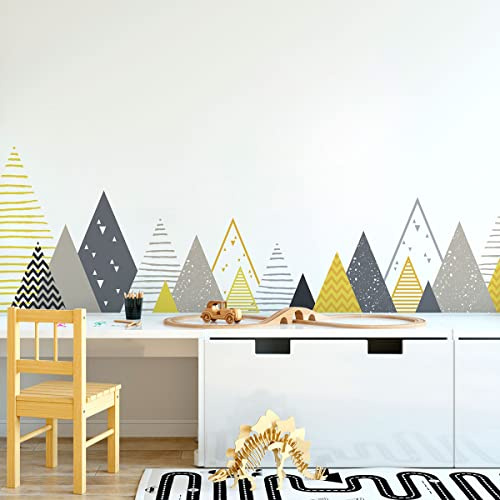 Wandsticker Kinder Dekoration Babyzimmer Wandtattoo Kinder Wandaufkleber Skandinavische Wandsticker Riesen Berge Skandinavian Ravika H60 x B100 cm