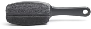 Brabantia - Spazzola Levapelucchi per Indumenti - Rimuove Pelucchi, Polvere e Peli di Animali Domestici - Doppi Cuscinetti in Velluto - Impugnatura Ergonomica - Dark Grey - 24.5 x 3.5 x 6.5 cm