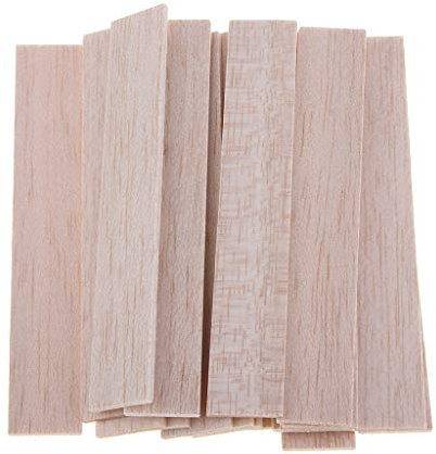 Palillos planos redondos naturales de madera de balsa para manualidades de madera, 20 unidades, 110 mm