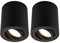 Ledvion - 2X LED Foco de Techo, Redondo, Regulable, 5W, 2700K, Negro, Lámpara de Techo