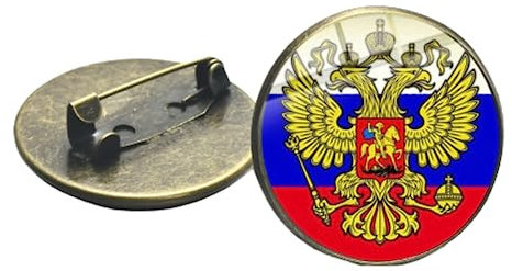 SIAN - Broche de doble cabeza con diseño de águila de la Federación de Rusia, emblema nacional, medallas de masón, martillo de hoz, CCCP, Latón