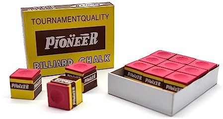 Tiza de billar Pioneer, 12 unidades, color rojo