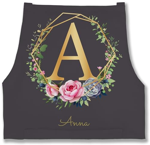 Geschenk mit Namen personalisiert by Shirtracer - Schürze - Name und Initialen - Buchstabe I Namensgeschenk Namenstag Geschenke mit Namen