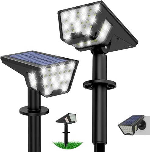 Latband Solar Spot Lights Waterproof 3 Modes Auto On/Off Cool White 2Pack
