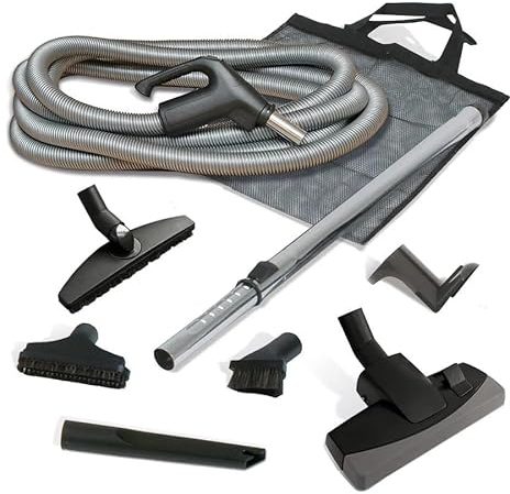 Reinigungskit ELEKTROCOMFORT 10,5m langer für einen Zentralstaubsauger – Kompatibel mit den Modellen BEAM, Cyclovac, Crossvac, Duovac, Husky, Vacuflo, VacuMaid – Mit Schalter ON/OFF
