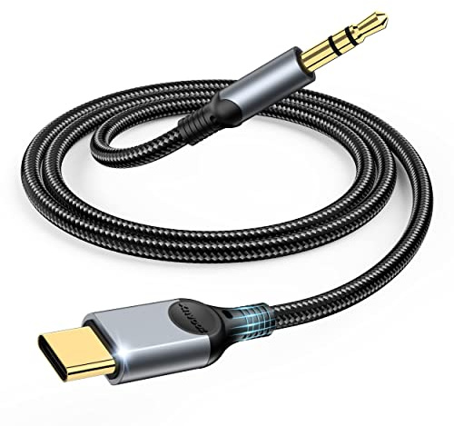 ZOOAUX USB C to 3.5mm Jack Audio Cable (3M), Type C to Aux Headphone Stereo Cord Car Compatible with iPad Pro 2018 Pixel 5 6XL,iPhone 16 16 Pro 15 Pro Max Huawei,Samsung Galaxy S25 S23 S22 S21