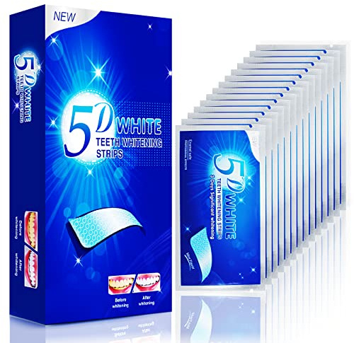 Bandes de blanchiment des dents: 14 Séances de Kits de blanchiment- Formule non sensible - 28 Bande de Blanchiment Dentaire-Sans danger pour l'émail, Aide à Eliminer/Fumer/Café/Soda/vin Tache