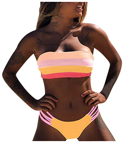 Costumi da Bagno Mare Donna Due Pezzi Halter Bikini Set Spiaggia con Slip Vita Alta String Thong Triangolo Brasiliana Bikini Push Up Sexy Beachwear Costume Perizoma Costumi Da Mare Donna Curvy