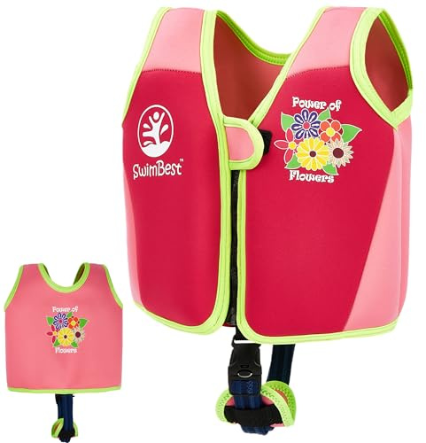 SwimBest Swim Vest - For Baby, Toddler & Kids. Adjustable Buoyancy Swim Jacket, ideal for pools/beaches/holidays & Learning to Swim (Power of Flowers III, L (3-6 Years/19-30kgs))