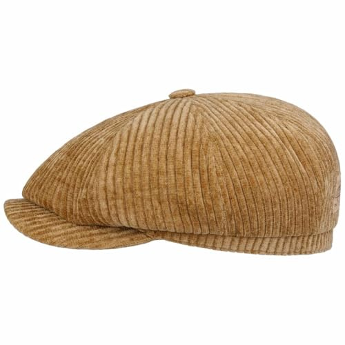 Stetson Hatteras Flatcap Corduroy Herren Herbst Winter Made in EU Camel M (56-57 cm)