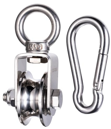 KCNOFNC Heavy Duty Cable Single Pulley Block Wheel with Clip for Wire Rope with Ball Bearings, DIY Pulley System for Gym Equipment Workout, Winch, Lifting