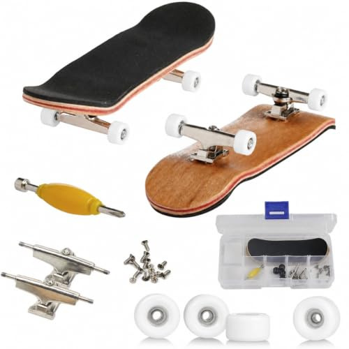 Hominas Mini Skateboard da Dita in 5 Legno di Acero per Gadget (Bianco)