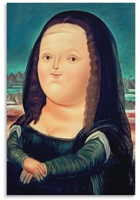 LUBOYANG Mona Lisa von Fernando Botero, Kunstposter, Leinwanddruck, Poster, Wandkunst, dekoratives Gemälde, ungerahmt, 40 x 60 cm