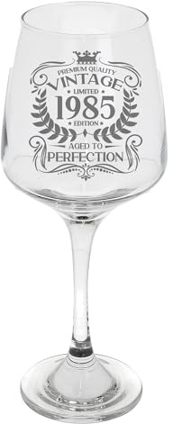 Always Looking Good 41st Birthday Gift Vintage 1985 Aged to Perfection Engraved Large Wine Glass Present for 41 Year Old Etched 400ml Wine Glass