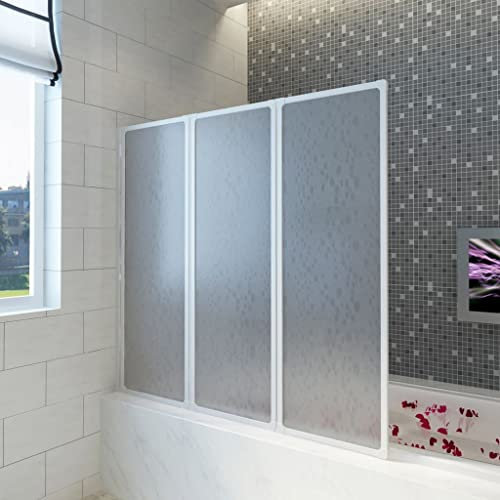 Paroi de douche murale 3 panneaux pliable 141 x 132 cm