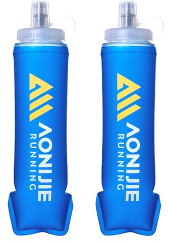 Azarxis Vikbar vattenflaska i mjuk TPU vattenflaska för vandring maraton jogging camping (500 ml - 2 st)