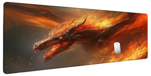 Alfombrilla Ratón FríO Alfombrilla Ratón XXL 1500x800mm DragóN Mouse Pad Gaming, Tapete Escritorio Mousepad Gaming Protector Escritorio, Tapete Rato Base de Goma Antideslizante Regalos para Hombre I-2