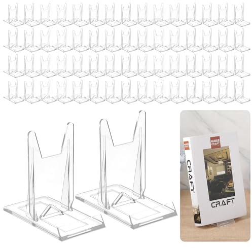 30 Pack Book Display Stand Adjustable Clear Display Holder Easel Collector Stand Thickened Comic Book Holder Clear Easel Plate for Home Office Back to School Album CD Magazine Postcard Artworks